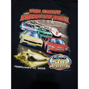 DAYTONA 500 the great American race T-Shirt 50 YEARS large black short sleeve